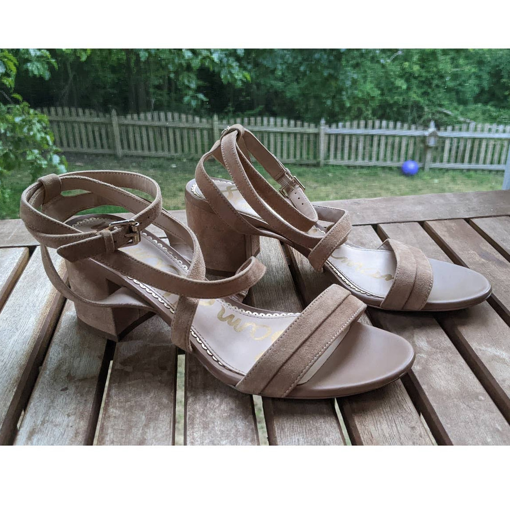 Sam Edelman Women's Sammy Heeled Sandal Tan Suede size 8